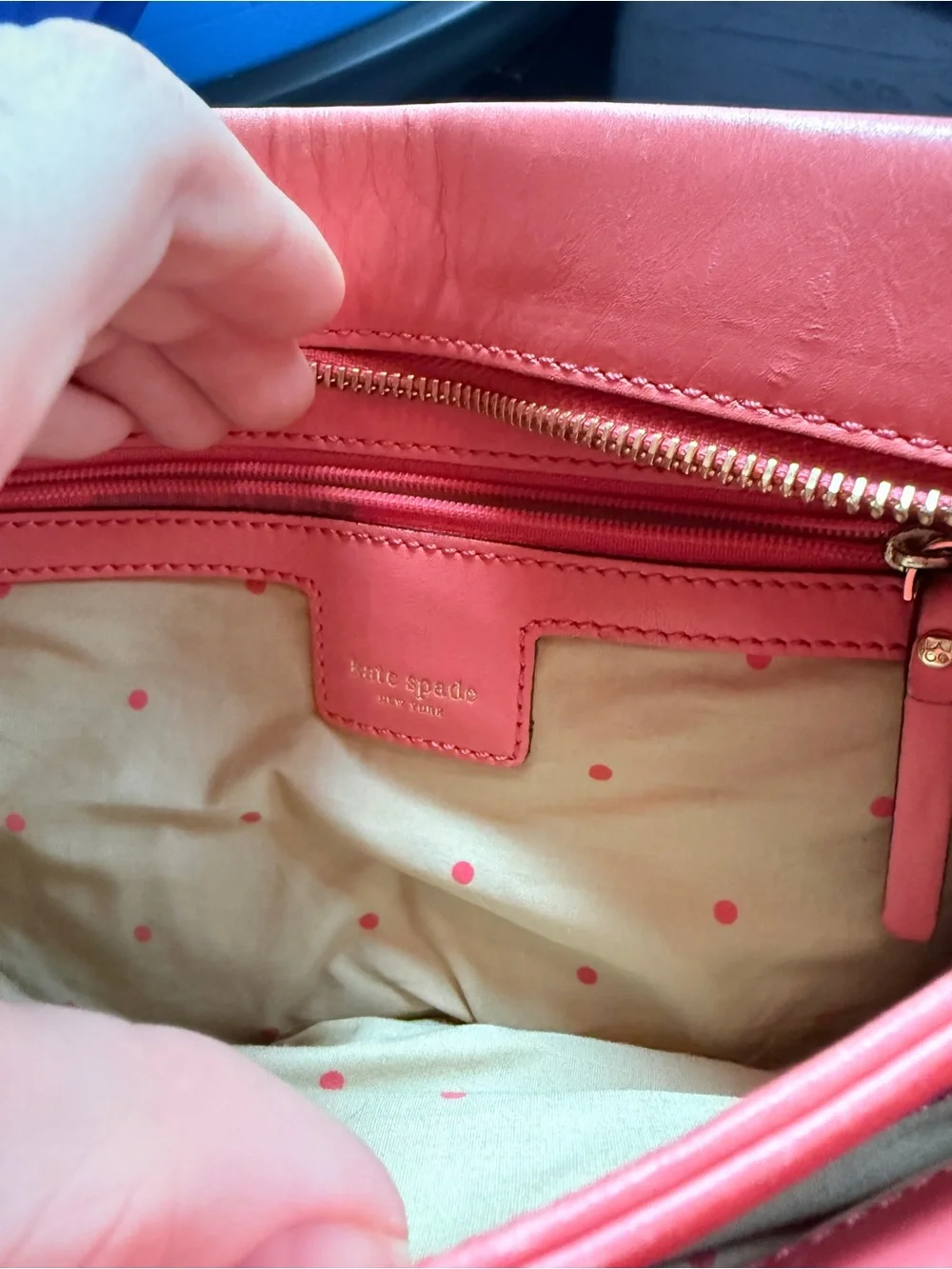 Kate Spade Wellesley Quinn Leather Triple Compartment Satchel Bag Coral Pink